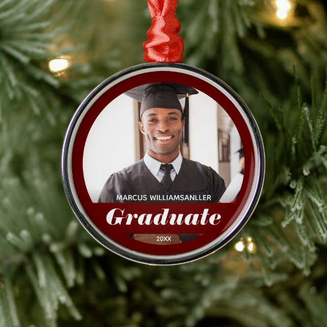 Photo Graduation Metal Ornament (Tree)