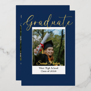 Photo Graduation Modern Foil Invitation
