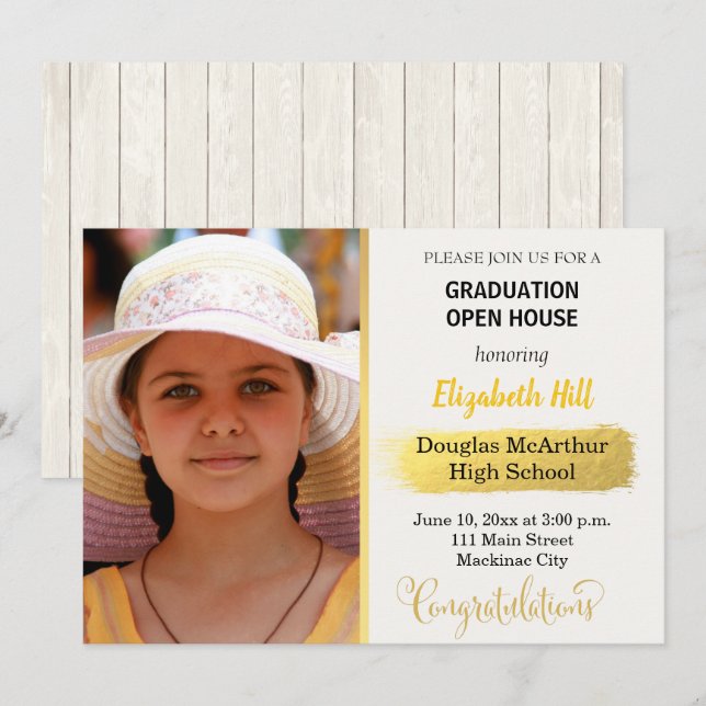 Photo graduation Open House Invitation (Front/Back)