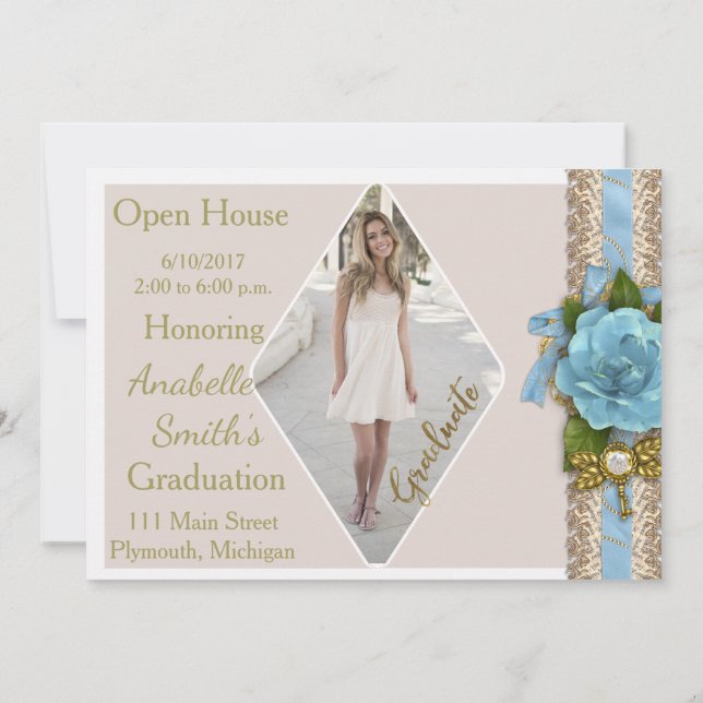 Photo Graduation Open House Invitation (Back)