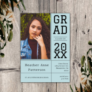 Photo Graduation Open House   Teal Invitation