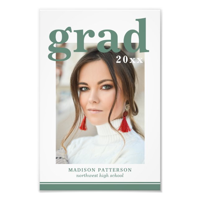 Photo Graduation Party Elegant Modern Script (Front)