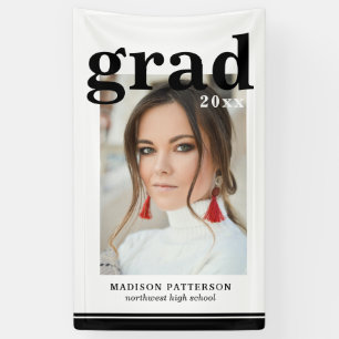 Photo Graduation Party Elegant Modern Script Banner