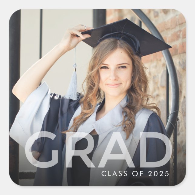 Photo Graduation Party Favour  Square Sticker (Front)
