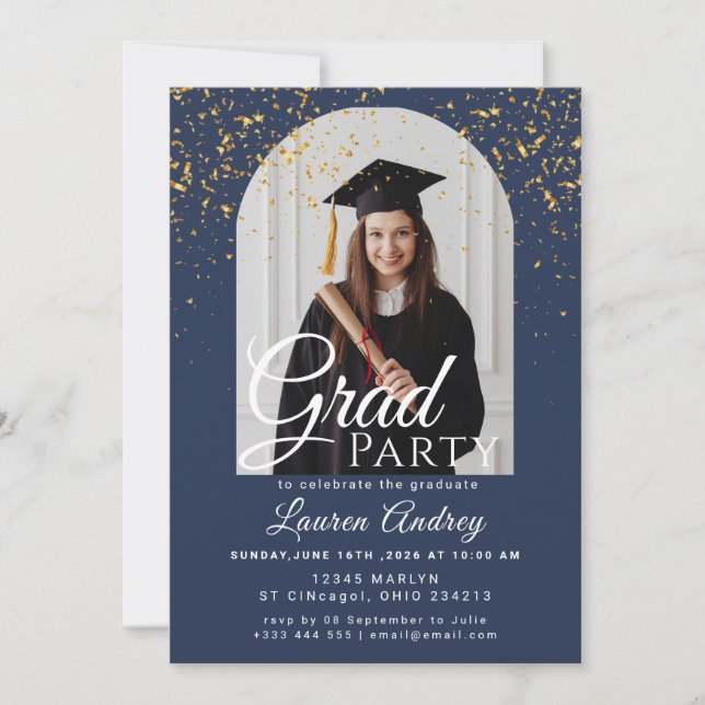 Photo Graduation Party Invitation (Front)