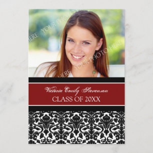Photo Graduation Party Invitation Card Red