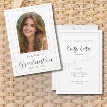 Photo Graduation Party Invitation | Elegant Script