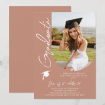 Photo Graduation Party Modern Elegant Script