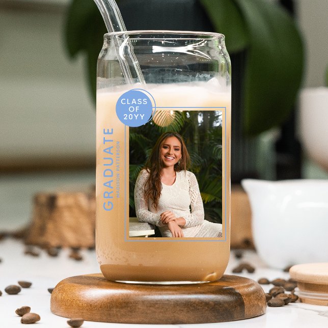 Photo Graduation Party Modern Script Blue (Créateur téléchargé)