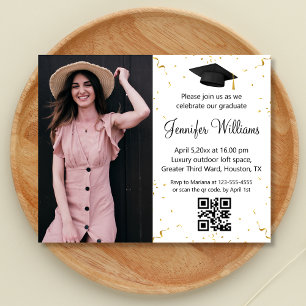 photo graduation party qr code rsvp invitation flyer