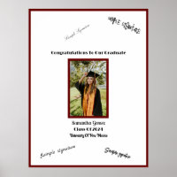 Photo Graduation Poster for Guests Signatures.