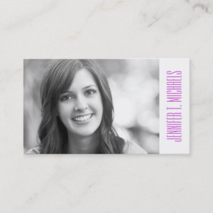 Photo Graduation Purple Orchid Pattern Calling Card