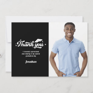 Photo Graduation Thank You Black Card