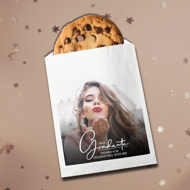 Photo Graduation Thank You Favour Bag (Photo Graduation Thank You Favor Treat Bags)