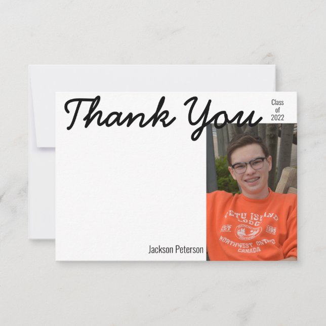Photo Graduation Thank You Flat Card (Front)