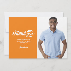 Photo Graduation Thank You Orange Card