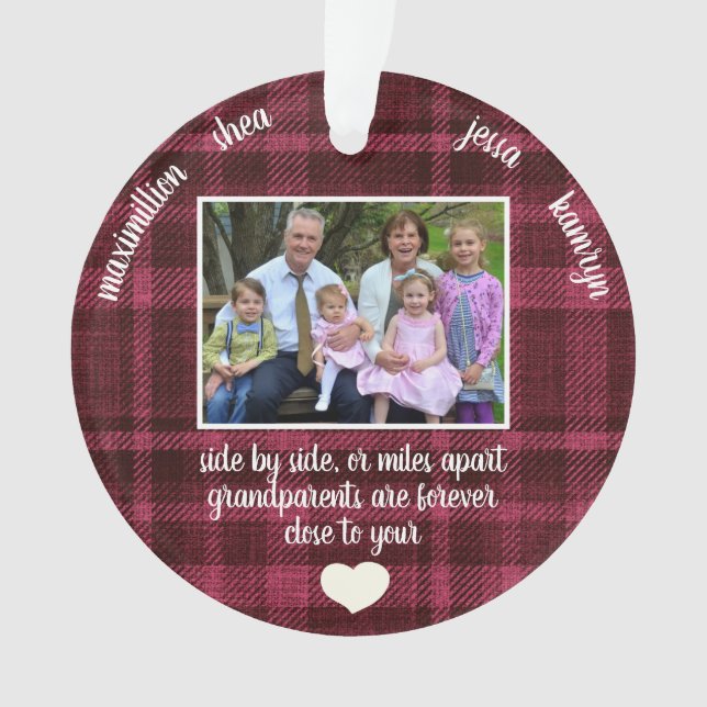 Photo Grand-parents près de votre coeur Plaid Noël (devant)