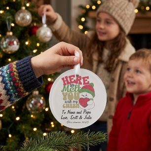 Photo Grandkids/Snowman Personalize Ornament