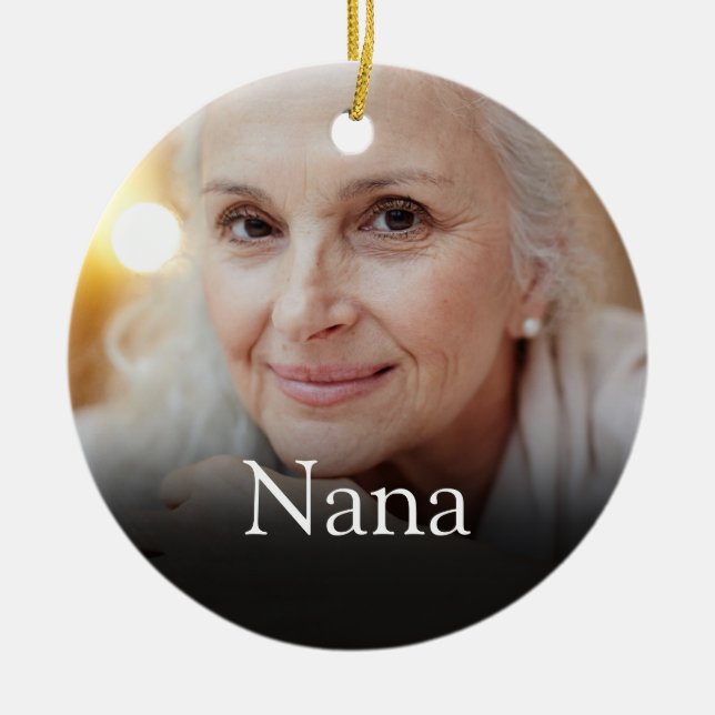Photo Grandma Grandmother Definition Pink Ceramic Ornament (Front)