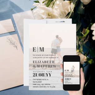 PHOTO GRAVE classique OVERLAY Mariage Invitation