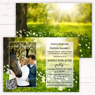Photo Green Spring Script Country Post Wedding Invitation