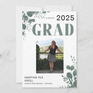  Photo Greenery Graduation Announcement 