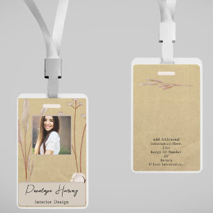 Photo Greenery Watercolor Modern Kraft Paper  Badge