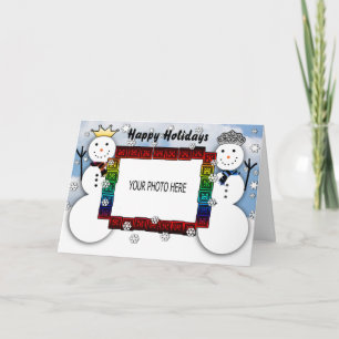 Photo Greeting Card King and Queen Snowman