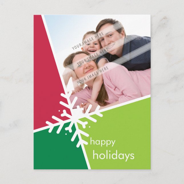 PHOTO GREETING POSTCARD :: modernista snowflake P5 (Front)