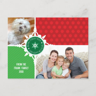 PHOTO GREETING POSTCARD :: snowflake dissected 2