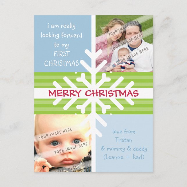 PHOTO GREETING POSTCARD :: snowflake dissection P3 (Front)