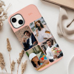 Photo Grid 4 Pictures Name or Initials Orange Case-Mate iPhone 14 Plus Case<br><div class="desc">Modern photo collage iphone case personalized with your name or initials and 4 of your favourite pictures. The photo template automatically displays your photographs in vertical portrait format with rounded corners. The The phone cover is printed in orange - although you are welcome to change any or all of the...</div>