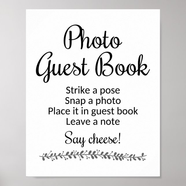 Photo Guest Book Wedding Sign - Rochester (Front)