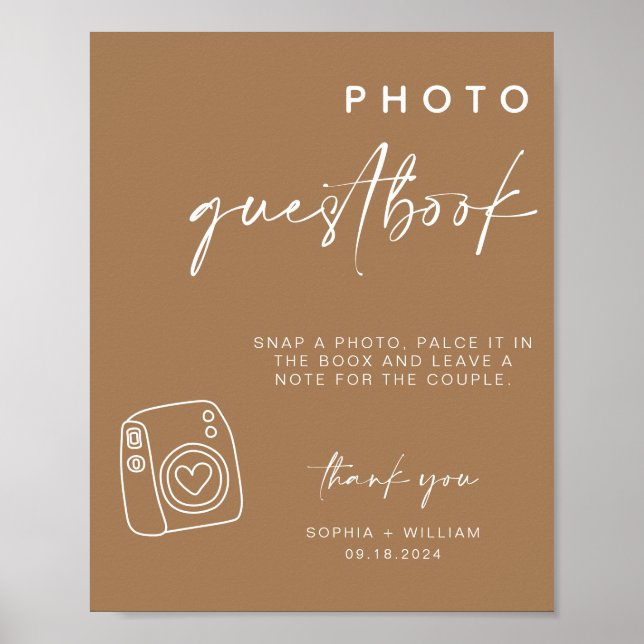 Photo Guestbook | boho polaroid guest book sign (Front)