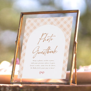 Photo Guestbook Gingham Cutie Pie Baby Shower Sign