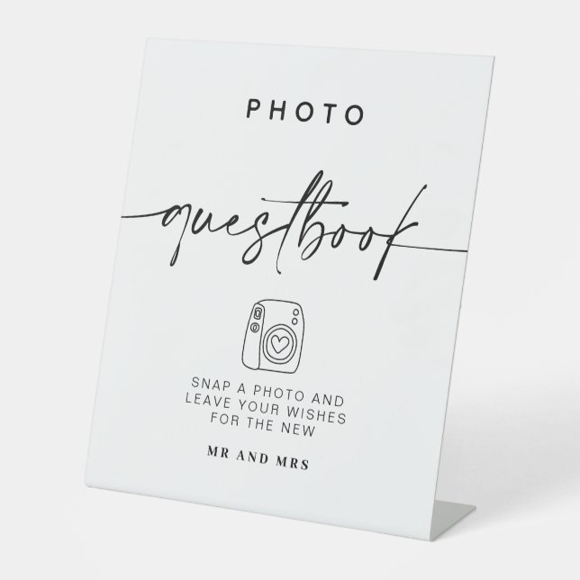 Photo Guestbook | Modern Minimalist Wedding Sign (Front)