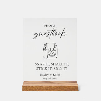 Photo Guestbook Table Top   Acrylic Sign