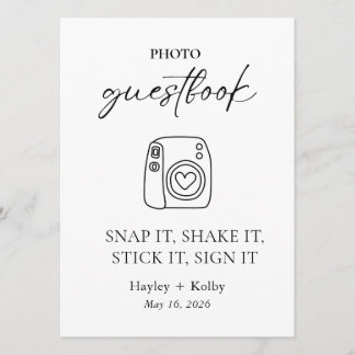 Photo Guestbook Table Top Sign/Card for Framing