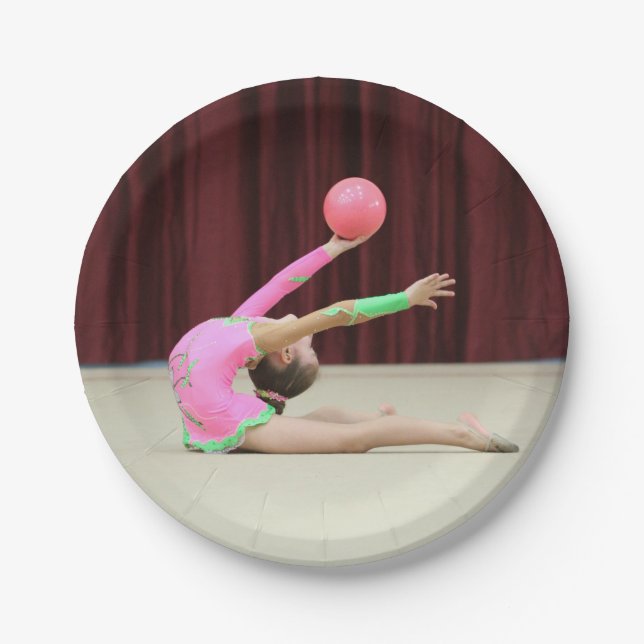 Photo Gymnastic paper plates party supplies (Front)