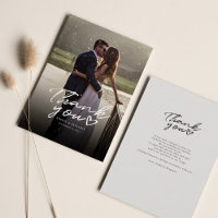 Photo Hand-Lettered Wedding Thank You