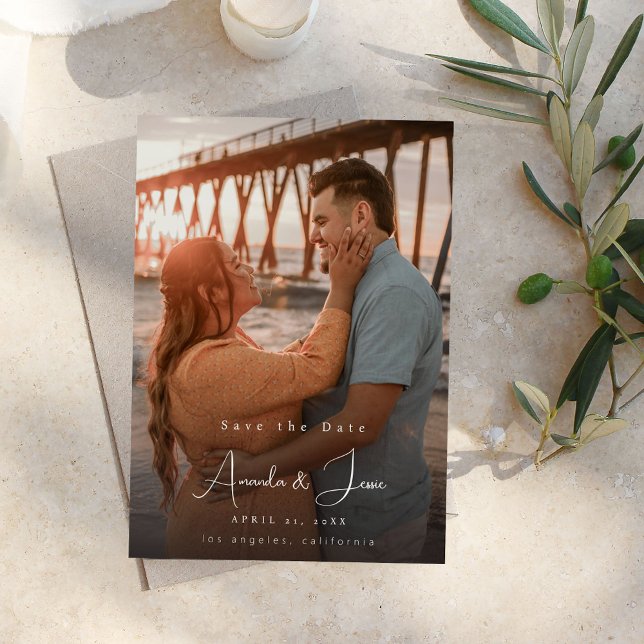 Photo - Handwriting Vertical Save the Date 4 Invitation (Creator Uploaded)