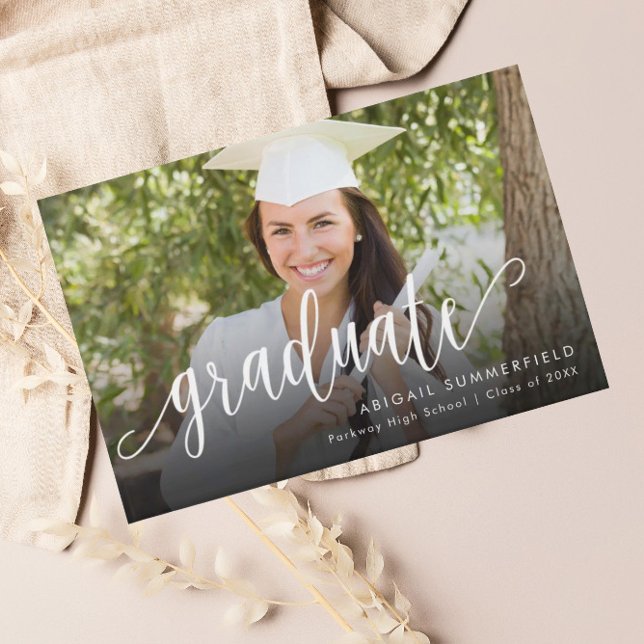 Photo Handwritten Script Graduation Keepsake Guest Book (Creator Uploaded)