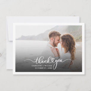 Photo Handwritten Wedding Thank You Card