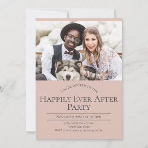 Photo Happily Ever After Wedding Reception Party Invitation