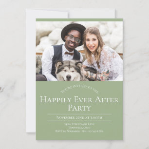 Photo Happily Ever After Wedding Reception Party Invitation