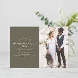 Photo Happily Ever After Wedding Reception Party Invitation