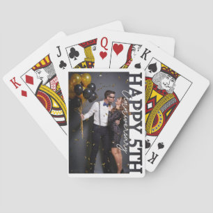 Photo Happy 5th Anniversary Playing Card   Persona