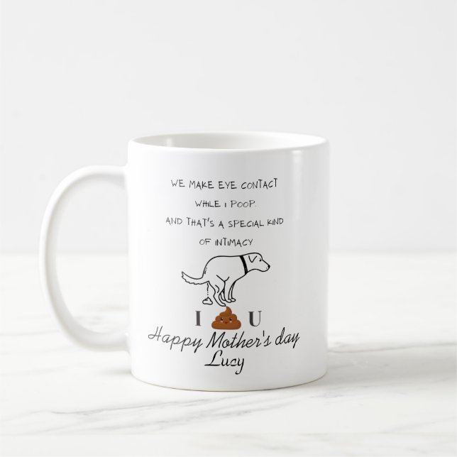 Photo Happy Birthday dog poop Coffee Mug (Left)