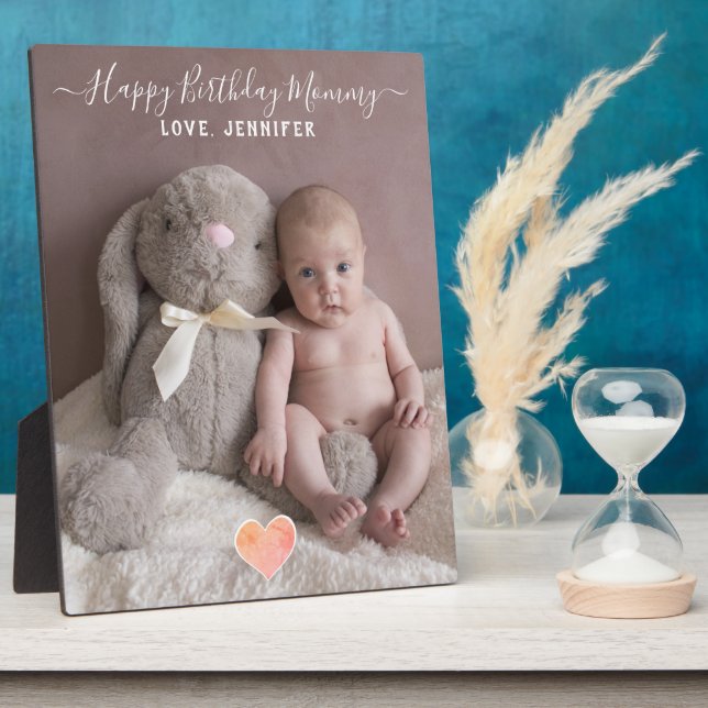 Photo Happy Birthday Mommy Plaque (Side)