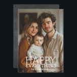 Photo - Happy Everything Greeting - chalkboard Holiday Card<br><div class="desc">Use one vertical photo with the subject preferably centred. If you need to move anything around,  click on the customize button to make changes.</div>